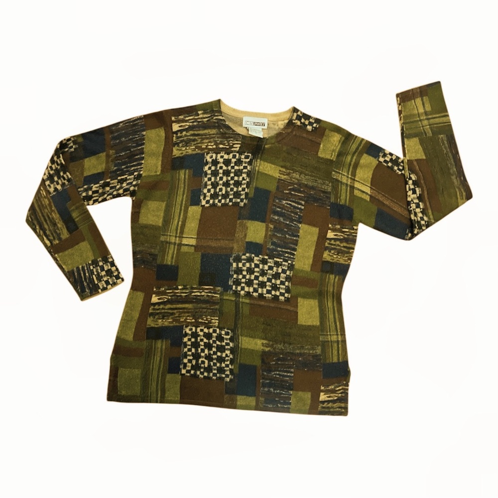 Vintage 90’s CM Shapes Geometrical Sweater Large Women